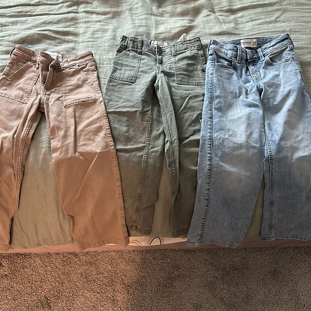 Abercrombie Kids wide leg pants 5/6 long (bundle of 3)